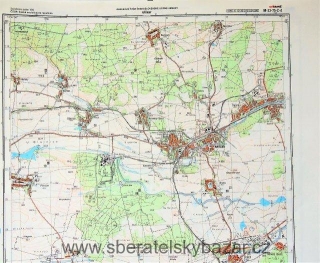 Mapa generálního štábu ČSLA  - NÝŘANY 1 : 25 000