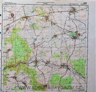 Mapa generálního štábu ČSLA  - KOLEŠOVICE 1 : 25 000