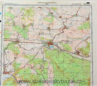 Mapa generálního štábu ČSLA  - LUBENEC 1 : 25 000