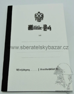 Vojenská knížka Rakousko Uhersko - Blanketní - Reprint (replika)
