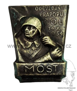  Odznak odevzdání praporu Č.O.L 1934 - Most 