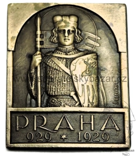 	 Praha 929–1929 – svatý Václav, milénium, pamětní odznak 