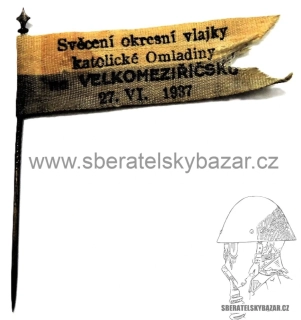 Odznak Svěcení okresní vlajky katolické Omladiny 1937 