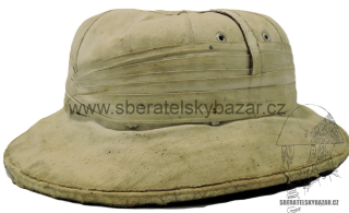 Britská tropická přiba WWII - Bombay bowler - bílá- značená