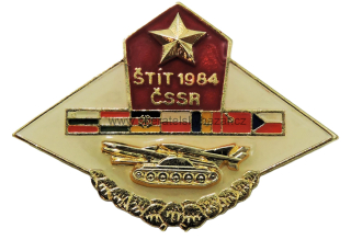 ČSLA odznak cvičení štít 1984 bílý 