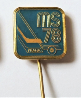 Odznak - MS 78 Praha - Hokej modrý