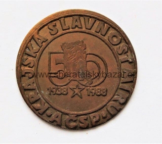 Krajská slavnost míru - AČSP 1938 - 1988 - Výrobní zmetek