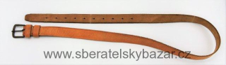 Opasek kalhotový ČSLA úzký kožený - Khaki přezka