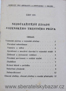 Rukověť pro aspiranty a důstojníky v záloze - Část XVI. Nejduležitější zásady vojenského trestního práva