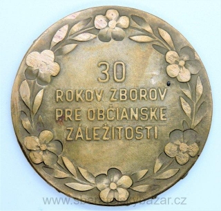 Plaketa - 30 rokov zborov pre občianske zaležitosti