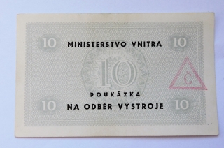 Poukázka na odběr výstroje Ministerstvo vnitra