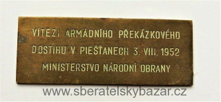 Plaketa ČSLA 1952 Pieštany