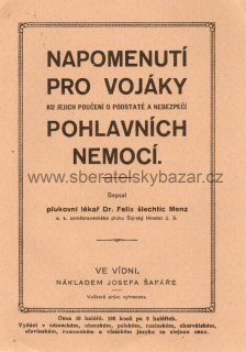 Příručka Napomenutí pro vojáky nebezpečí Pohlavních nemocí   - Reprint (Replika)
