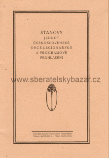 Stanovy jednot Československé obce legionářské a programové prohlášení  Reprint (replika)