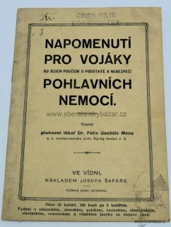Originál příručka Napomenutí pro vojáky nebezpečí Pohlavních nemocí